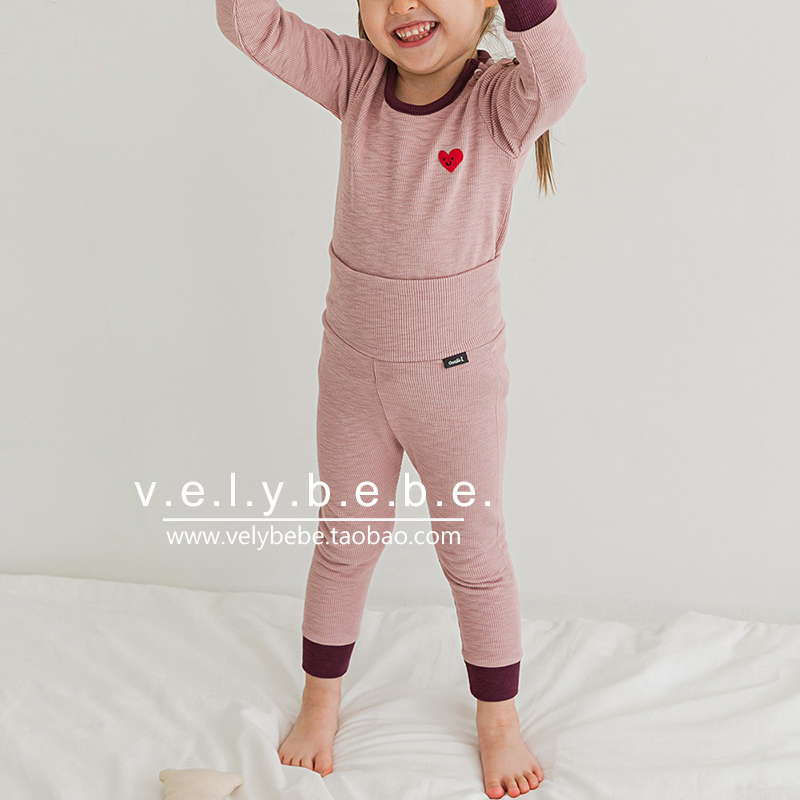 【秋冬】高腰护肚cordi-i正品韩国童装儿童家居服(无荧光剂)A类