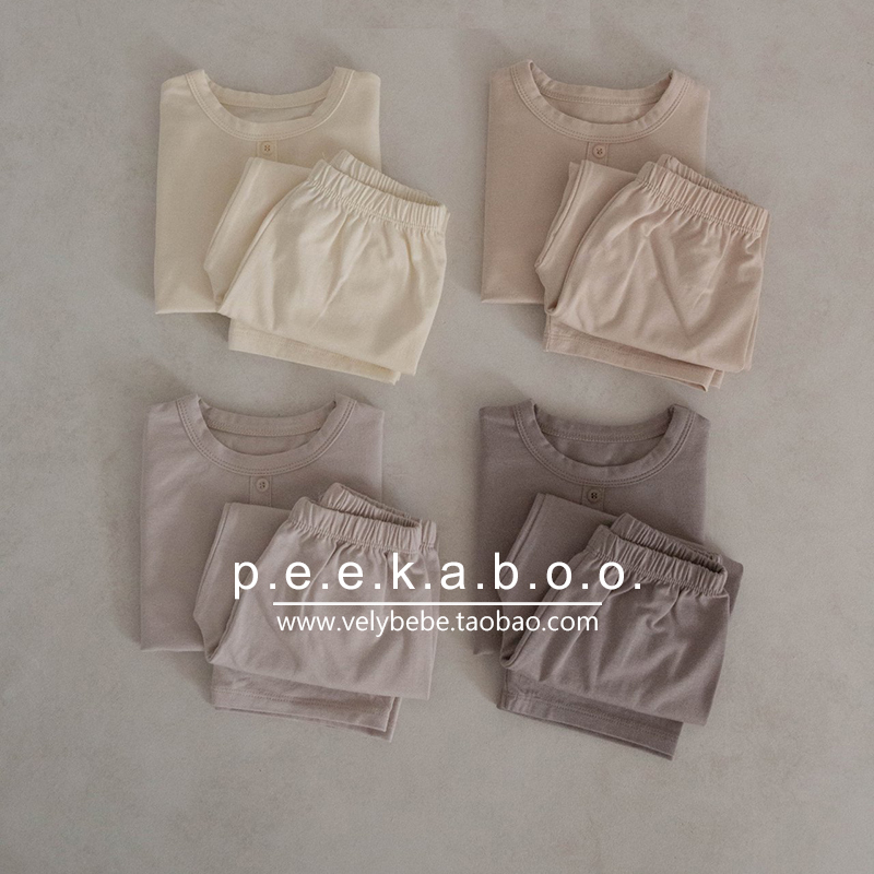 【春秋薄款】peekaboo正品韩国童装儿童家居服宝宝睡衣套装宽松