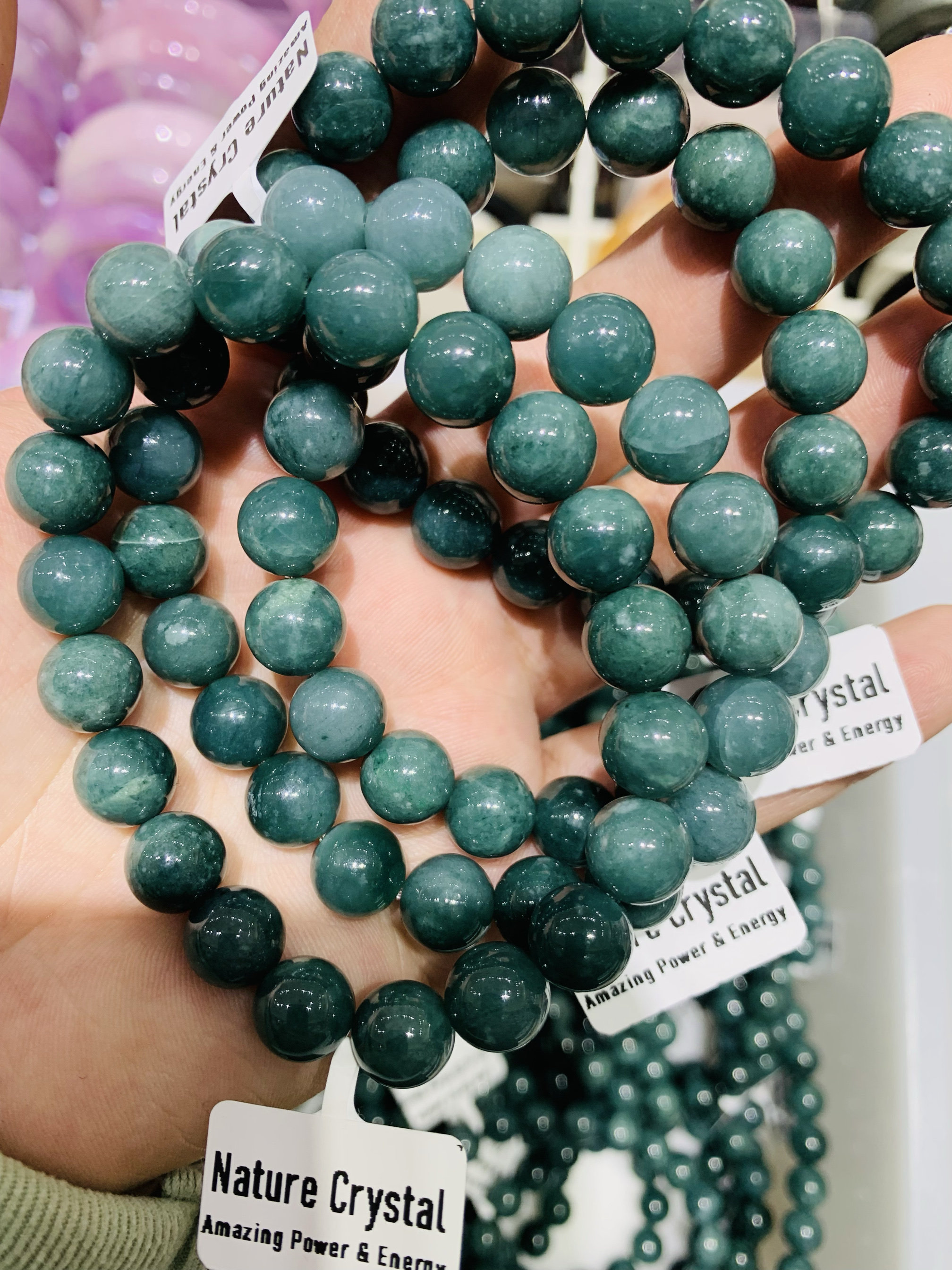 天然翡翠手链手串蓝水翡翠单圈简约百搭生日礼物