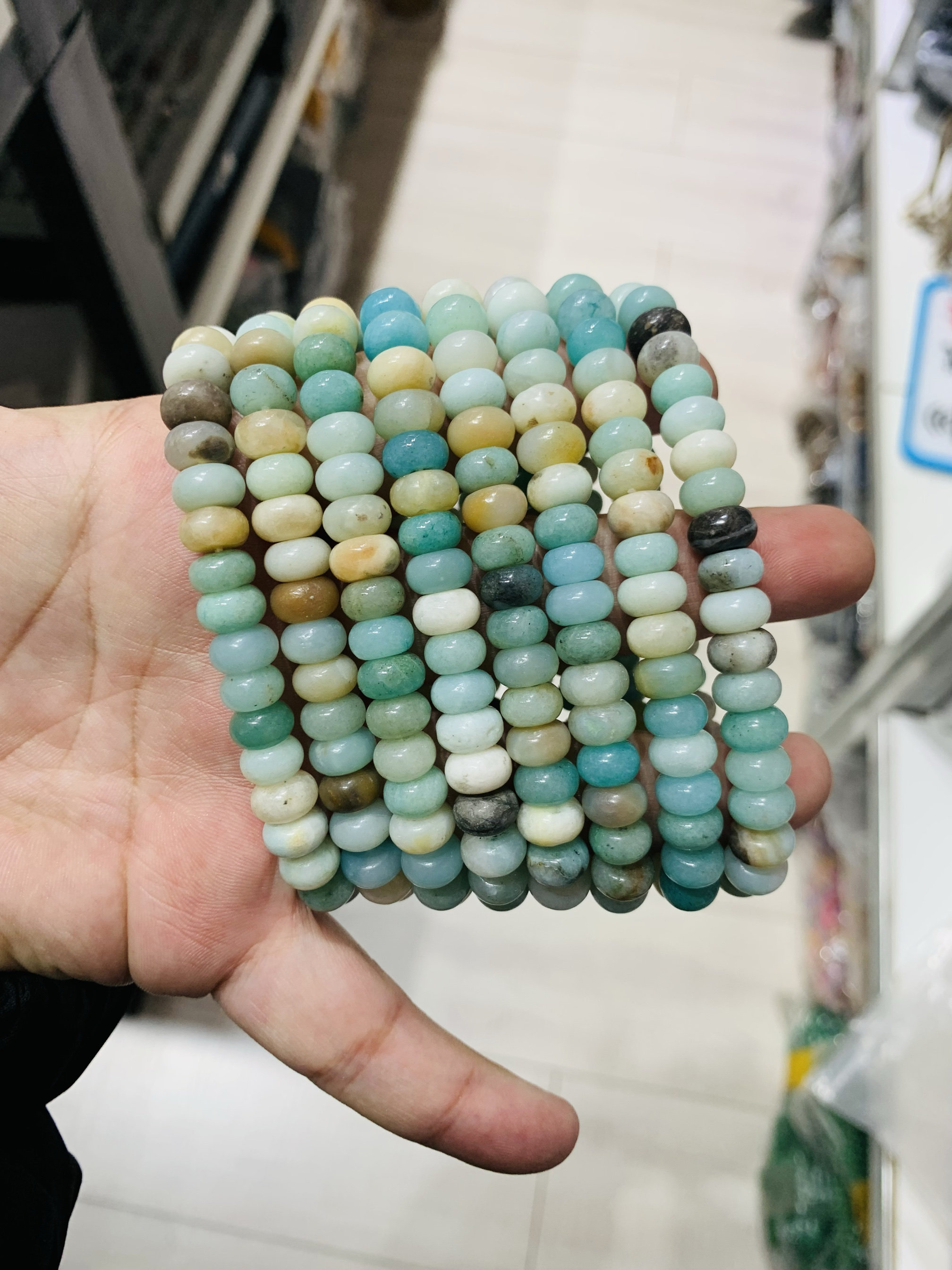 天然水晶玉石手串加勒比方解石算盘珠手串男女同款简约百搭