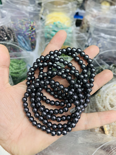天然赤铁矿手链手串6mm设计款搭配多宝圆珠手串简约百搭生日礼物