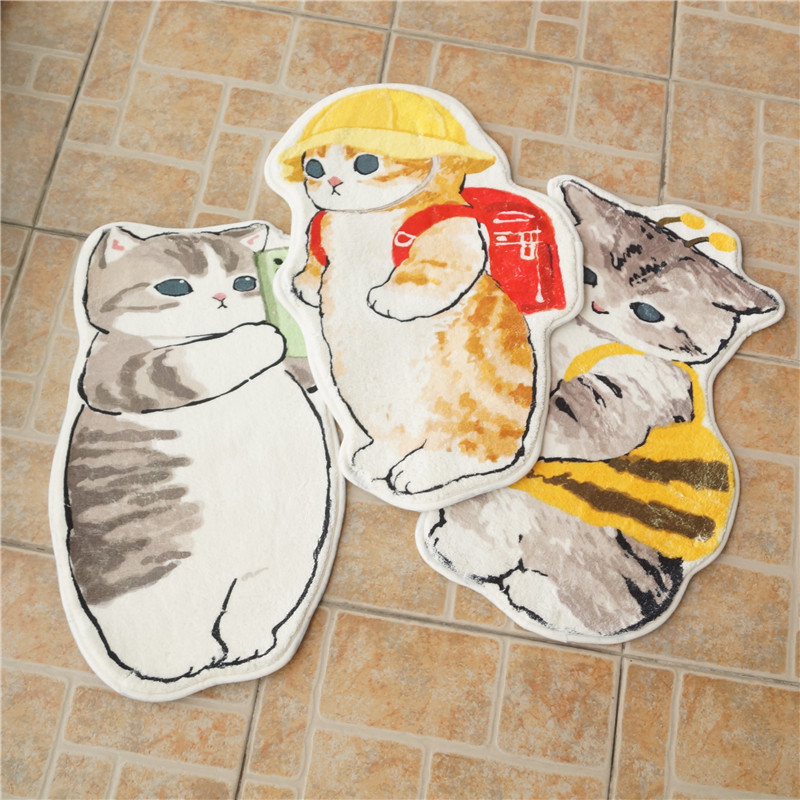 树下盒 日式Q萌猫咪造型防滑地垫 可爱小猫卧室地毯儿童房脚毯,居家布艺,家用脚垫,淘宝优惠券,粉丝福利购,淘宝优惠卷