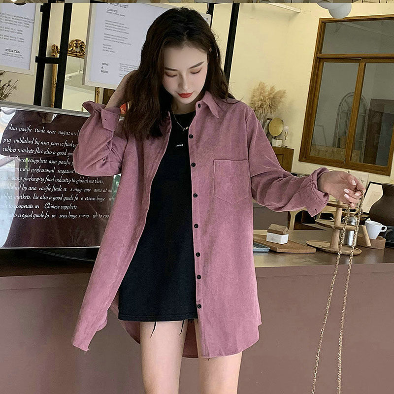 shirt Sense of design A small minority 2019 new pattern Retro coat Corduroy corduroy shirtin the Women's clothing/Boutique , Shirt  category - from Buy2taobao.com to provide professional Taobao agent buy service