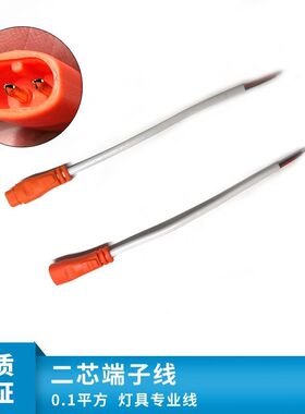 公母插头2P对插端子线LED灯带电源对接头二芯连接橙白