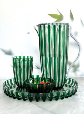 新品利快意大利guzzini绿松石蓝大圆托盘茶盘水果盘Dolcevita31CM