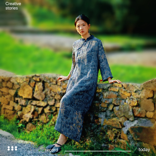 新中式青花瓷改良旗袍女2026夏季新款文艺复古宽松显瘦国风连衣裙