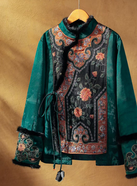 楚馨棉服原创民族风刺绣棉服女冬新中式棉衣外套女冬厚款保暖棉袄