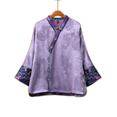 千椿物喜新中式 上衣短外套女 国风刺绣气质汉服交领高定提花长袖