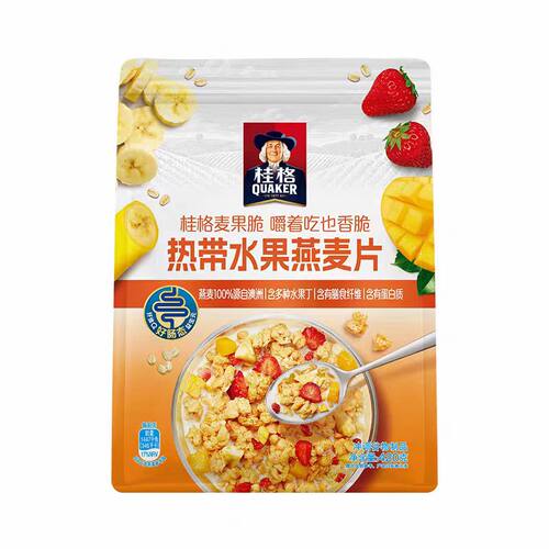 桂格麦片水果麦果脆420g袋装即食水果谷物酸奶碗营养早代餐燕麦片