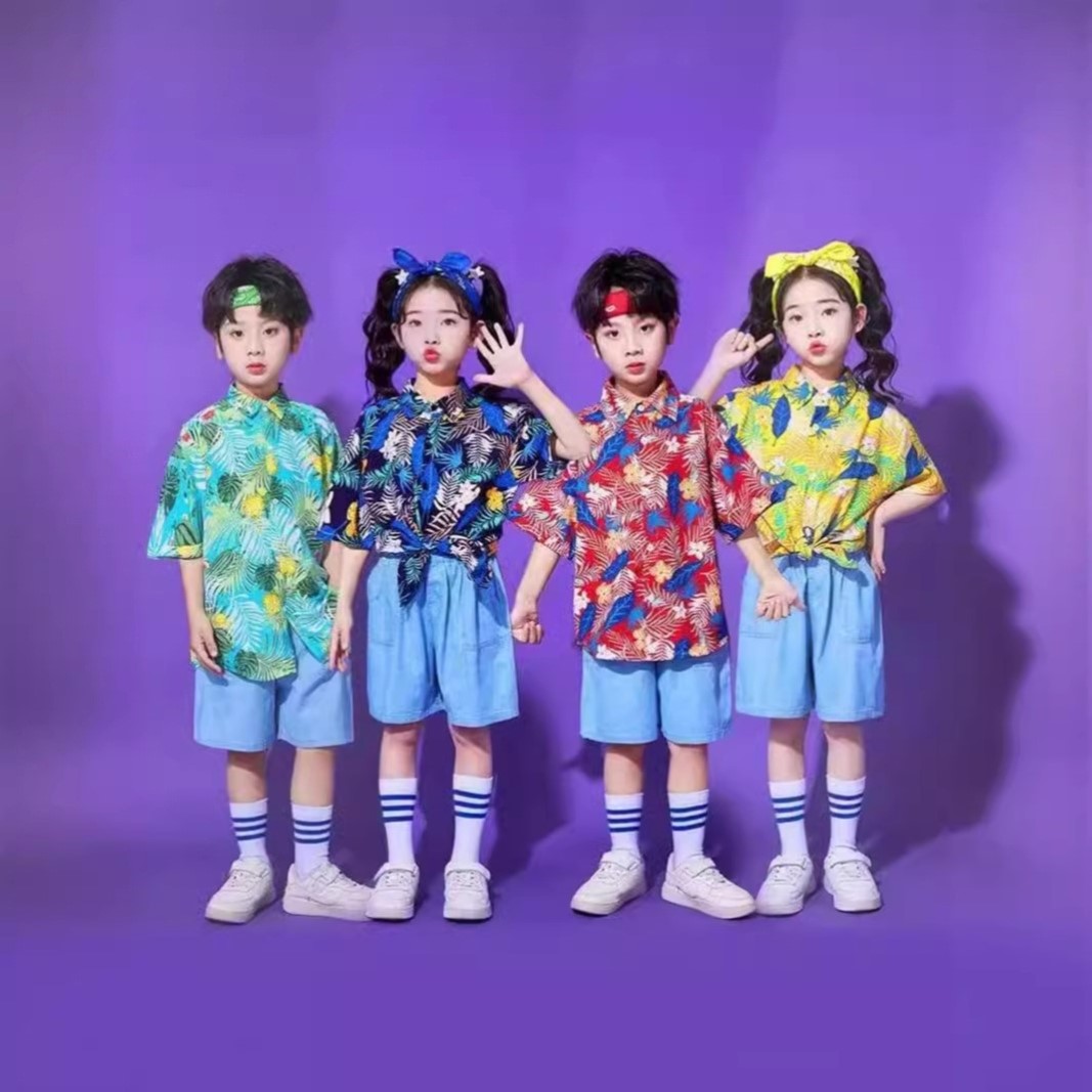 元旦儿童演出服啦啦队港风男女学生运动会服装幼儿园中国风表演服