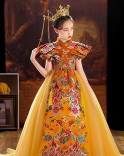 皇冠头饰公主儿童汉服发冠模特走秀凤冠流苏秀禾通用韩式古风配饰