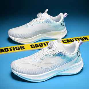 旋转纽扣免系带软底运动鞋男款2025冬季新款初高中生超轻减震跑鞋