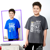 胖男童短袖 印花T恤宽松休闲圆领体恤潮 中大童上衣胖童装 夏装 新款