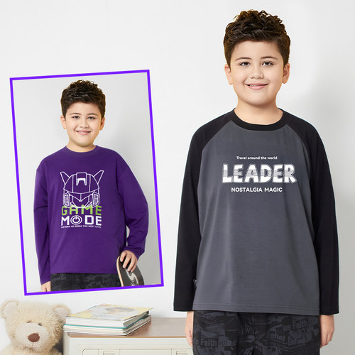 胖男童长袖打底衫纯棉透气T恤