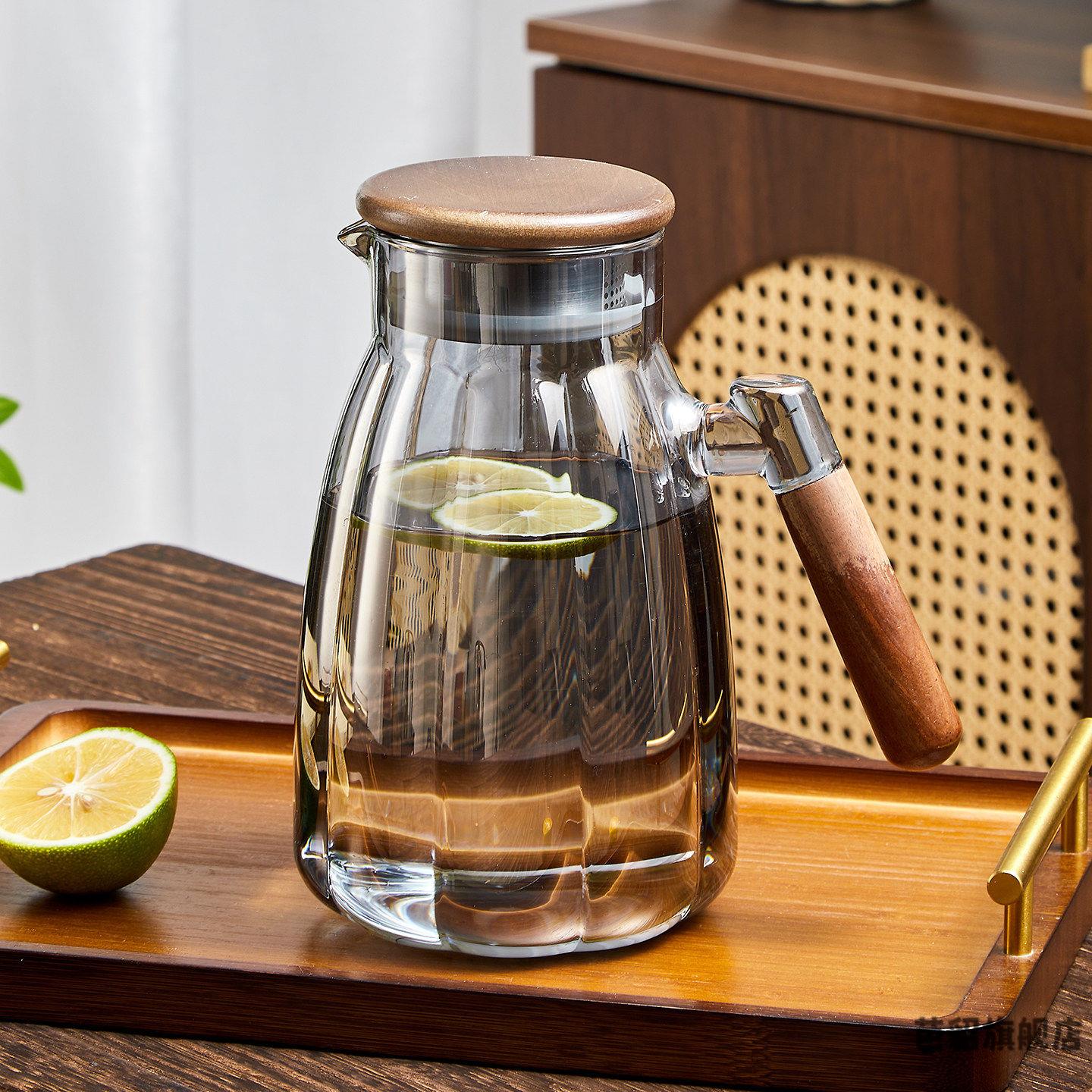 大容量冷水壶家用水杯凉水壶套装耐高温玻璃壶高颜值加厚开水茶壶