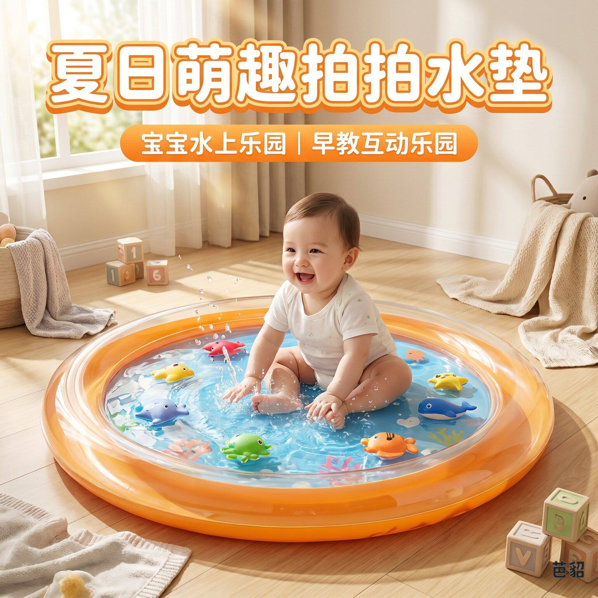 婴儿夏季凉垫2026新款婴幼儿拍拍水凉垫游泳圈坐垫宝宝爬行训练玩