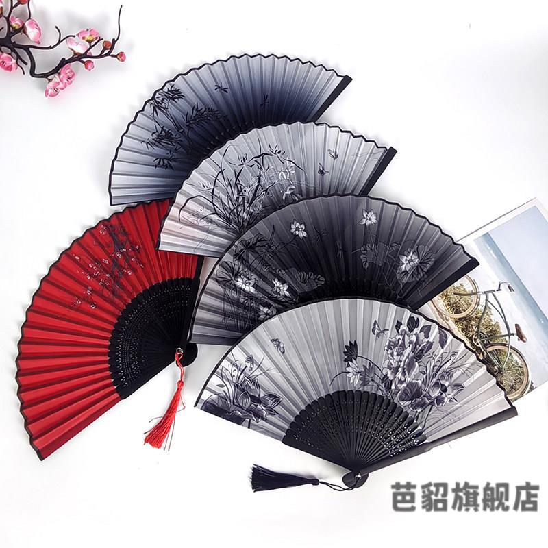 扇子折扇古风中国风汉服女旗袍舞蹈跳舞儿童学生夏日随身折叠小扇
