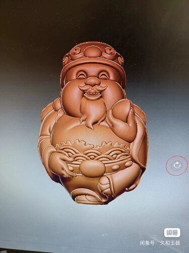 Stl新款16财神圆雕图元宝财神爷手把件精雕图摆件3D打印素材图纸