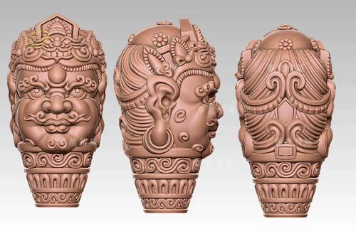 Stl86黄财神三通圆雕图不动明王桶珠子精雕图财宝大王浮雕图纸3D