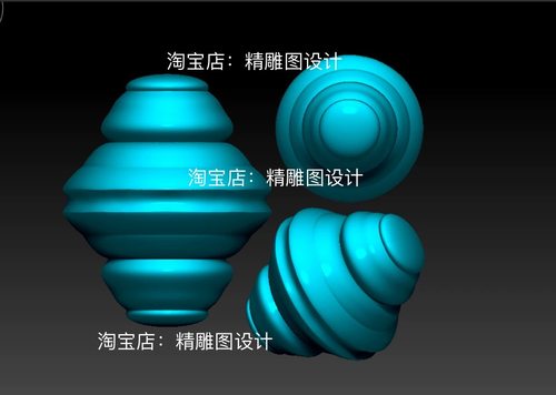 Stl33飞碟扣子圆雕图长海螺怪珠子精雕图三维立体雕刻桶珠3D图纸