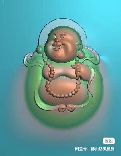 jdp精雕图31随形弥勒佛浮雕图三维立体图佛珠笑佛3D电脑雕刻图纸