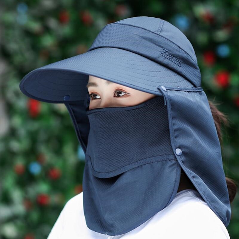 农村干活采茶防晒帽子夏季防尘女士遮阳帽户外工作干农活下地面罩图片