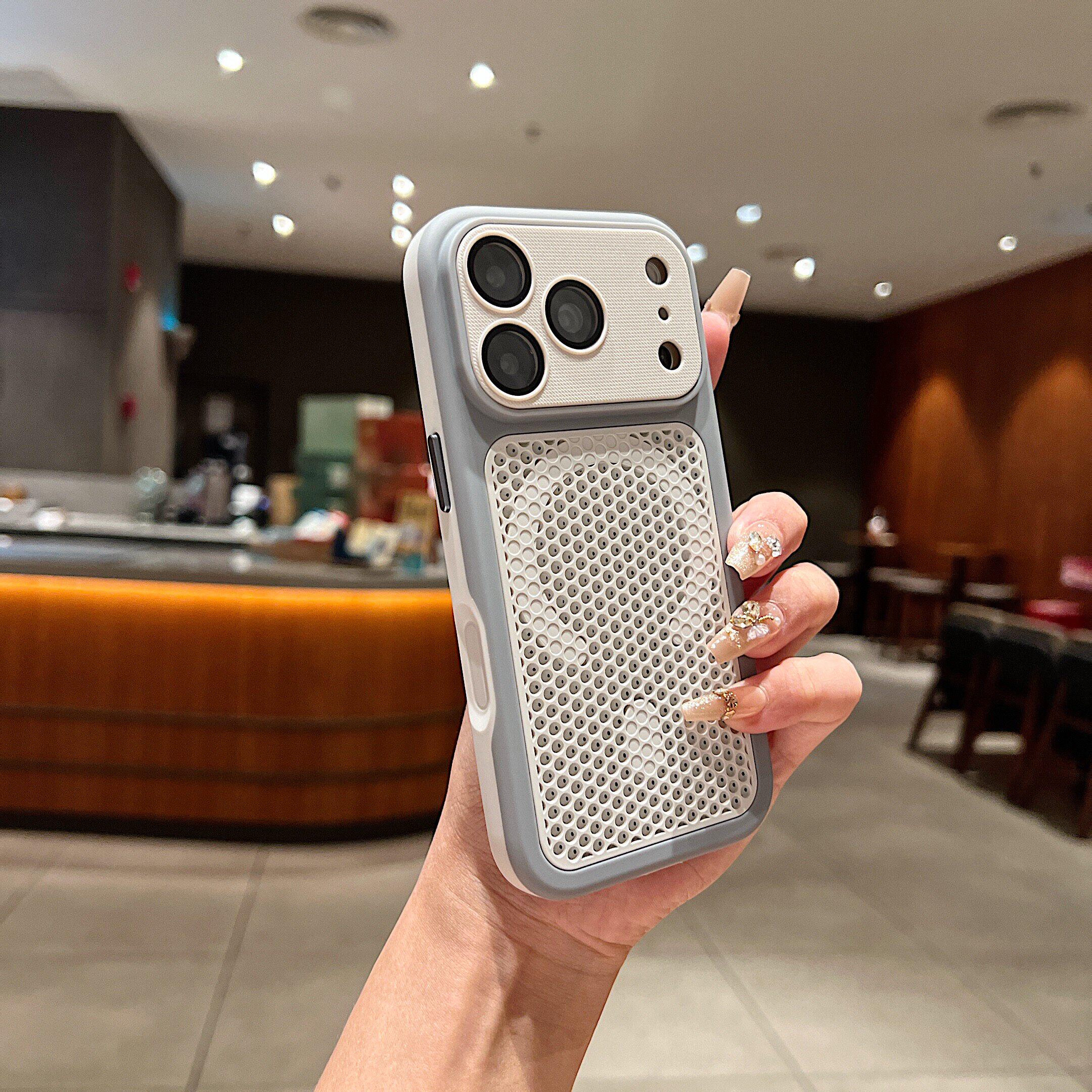 撞色肤感蜂窝散热适用iPhone18promax手机壳磁吸苹果17ProMax新款16pro包相机按键14/15全包镜头膜13防摔套