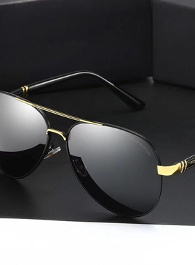 新款偏光太阳镜 男士金属墨镜蛤蟆镜 开车驾驶镜901复古大框眼镜