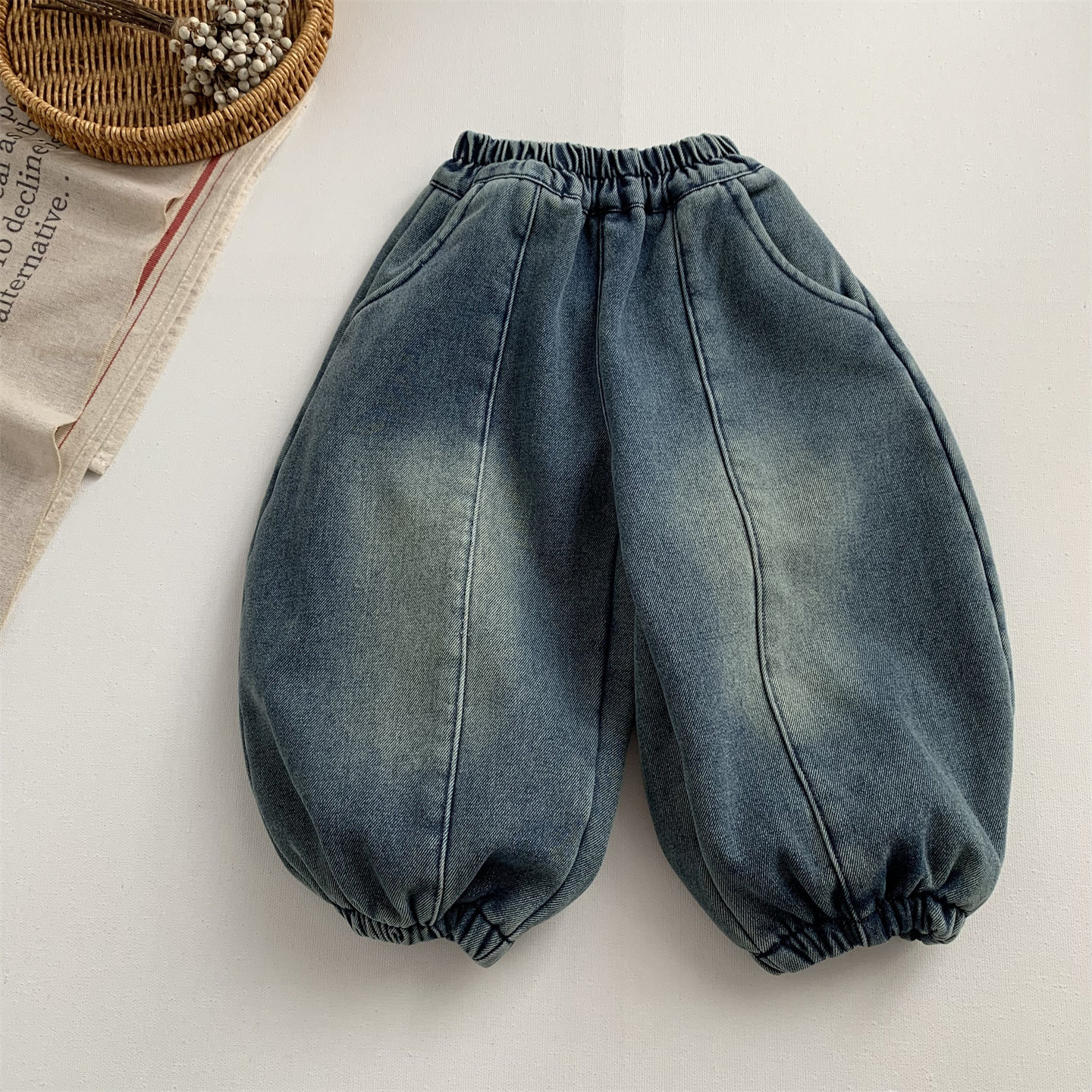 淘气小妞一体绒男童加绒牛仔裤秋冬新款儿童女童加厚休闲灯笼裤潮,童装/婴儿装/亲子装,裤子,淘宝优惠券,粉丝福利购,淘宝优惠卷