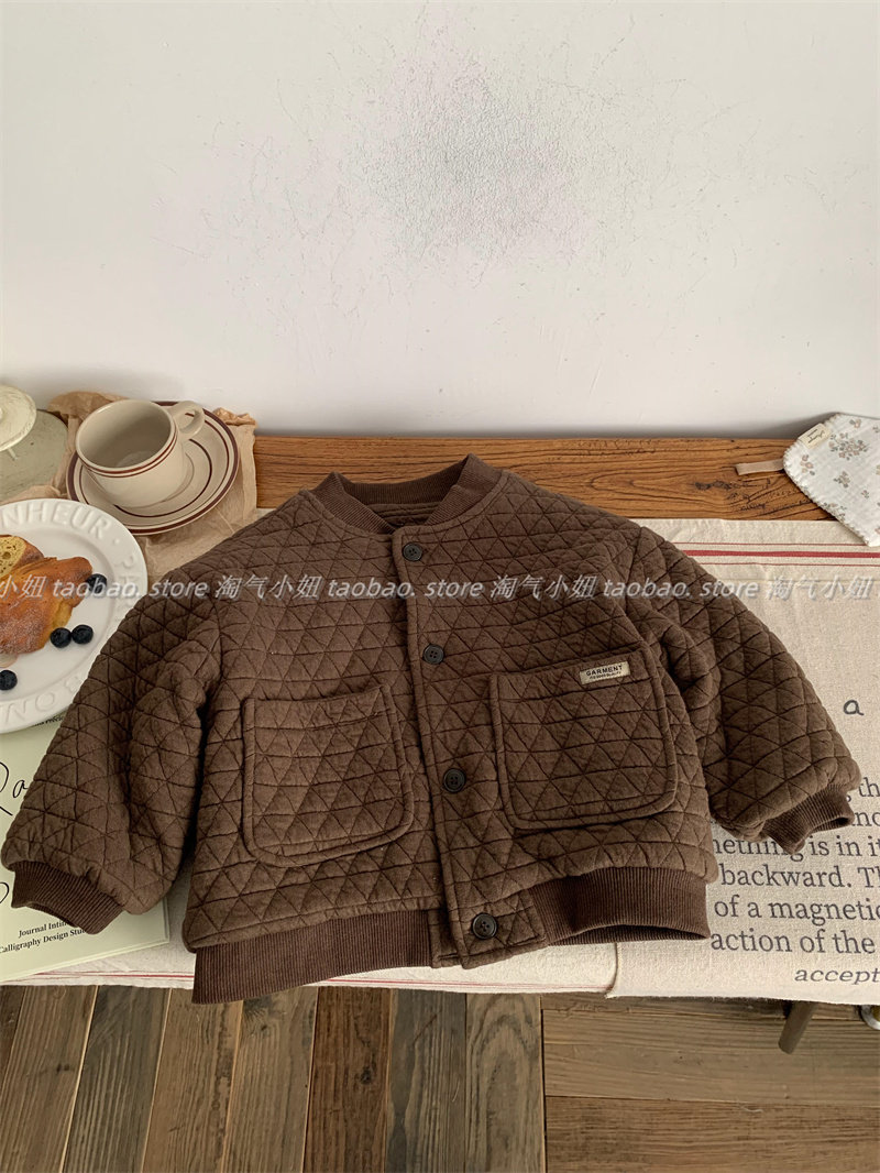 淘气小妞男童女童棉服冬季2026新款韩版宝宝洋气夹棉外套夹克加厚