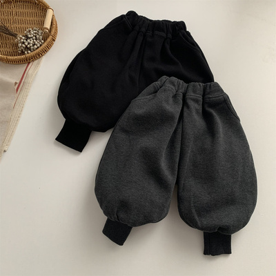 男女童冬季保暖加绒加厚束脚裤