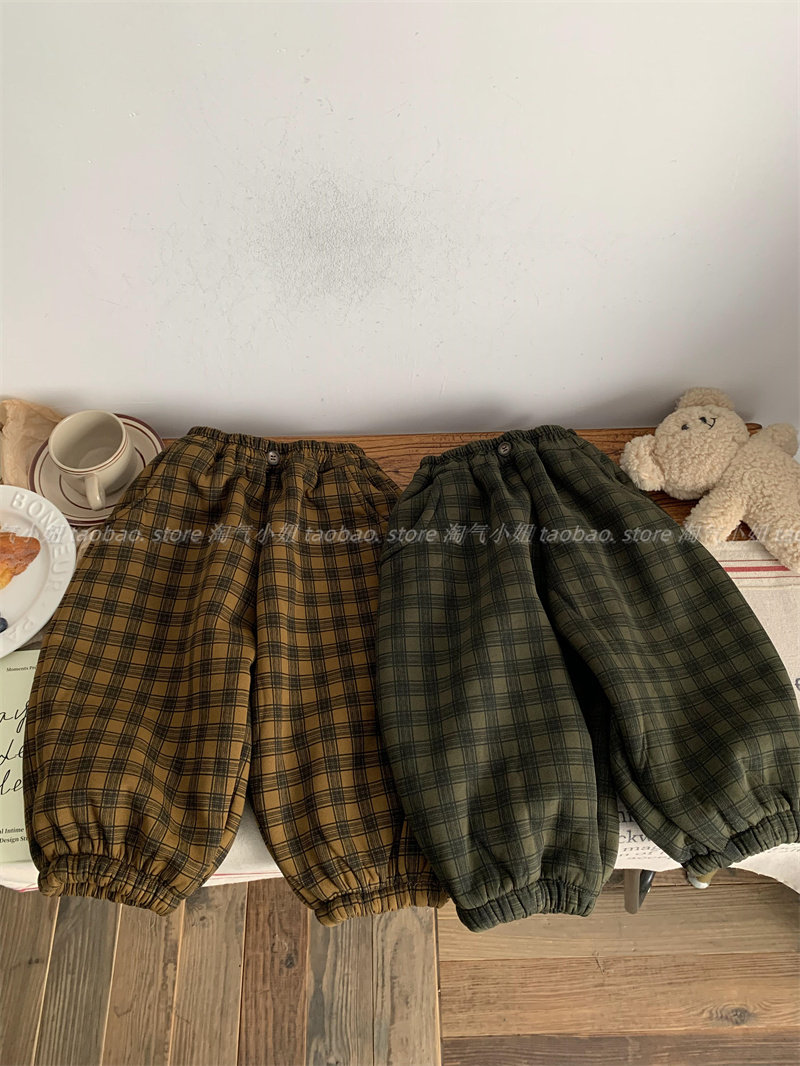 淘气小妞加厚一体绒男女童加绒裤子冬2026新款韩版宝宝洋气灯笼裤
