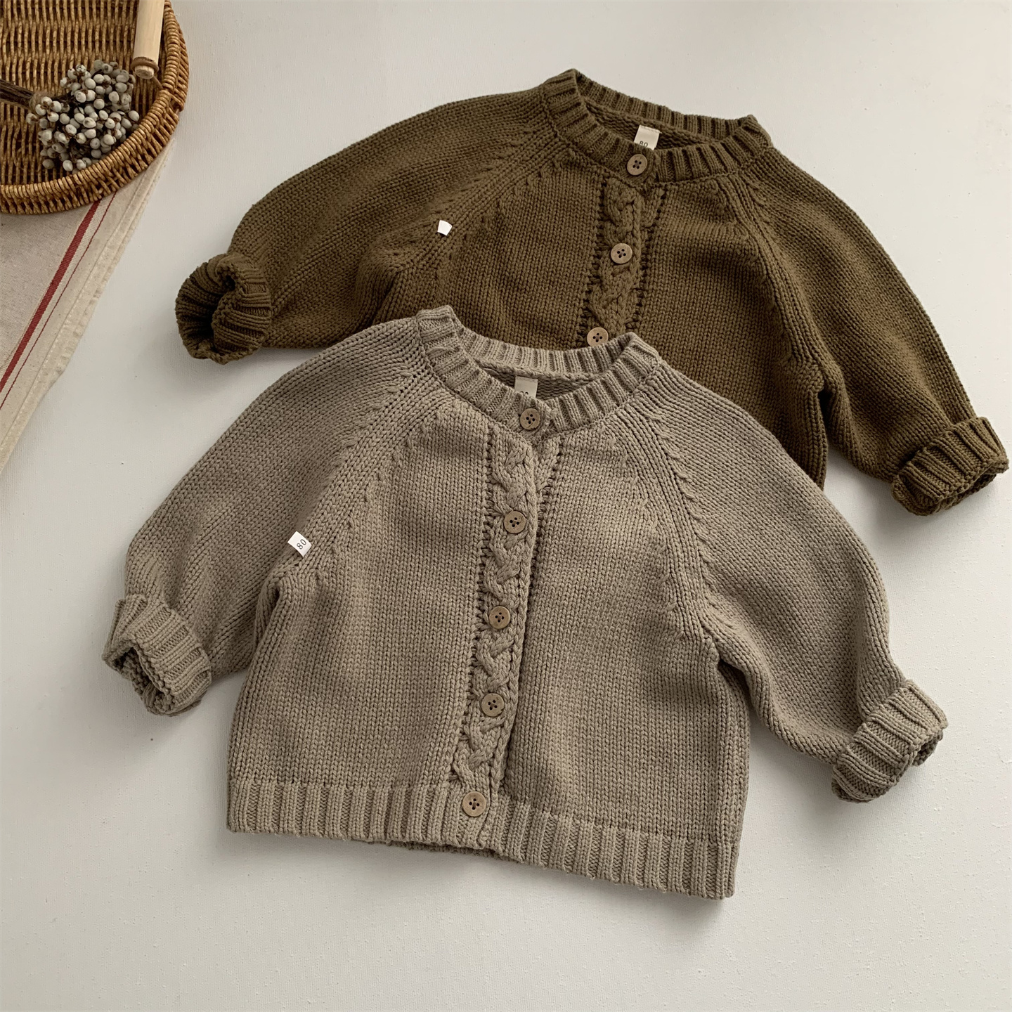 韩系秋冬儿童男女童毛衣针织开衫