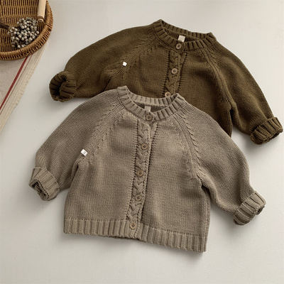 韩系秋冬儿童男女童毛衣针织开衫