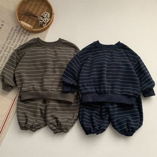 淘气小妞男童春装2026新款儿童运动套装女童宝宝开春穿搭卫衣两件