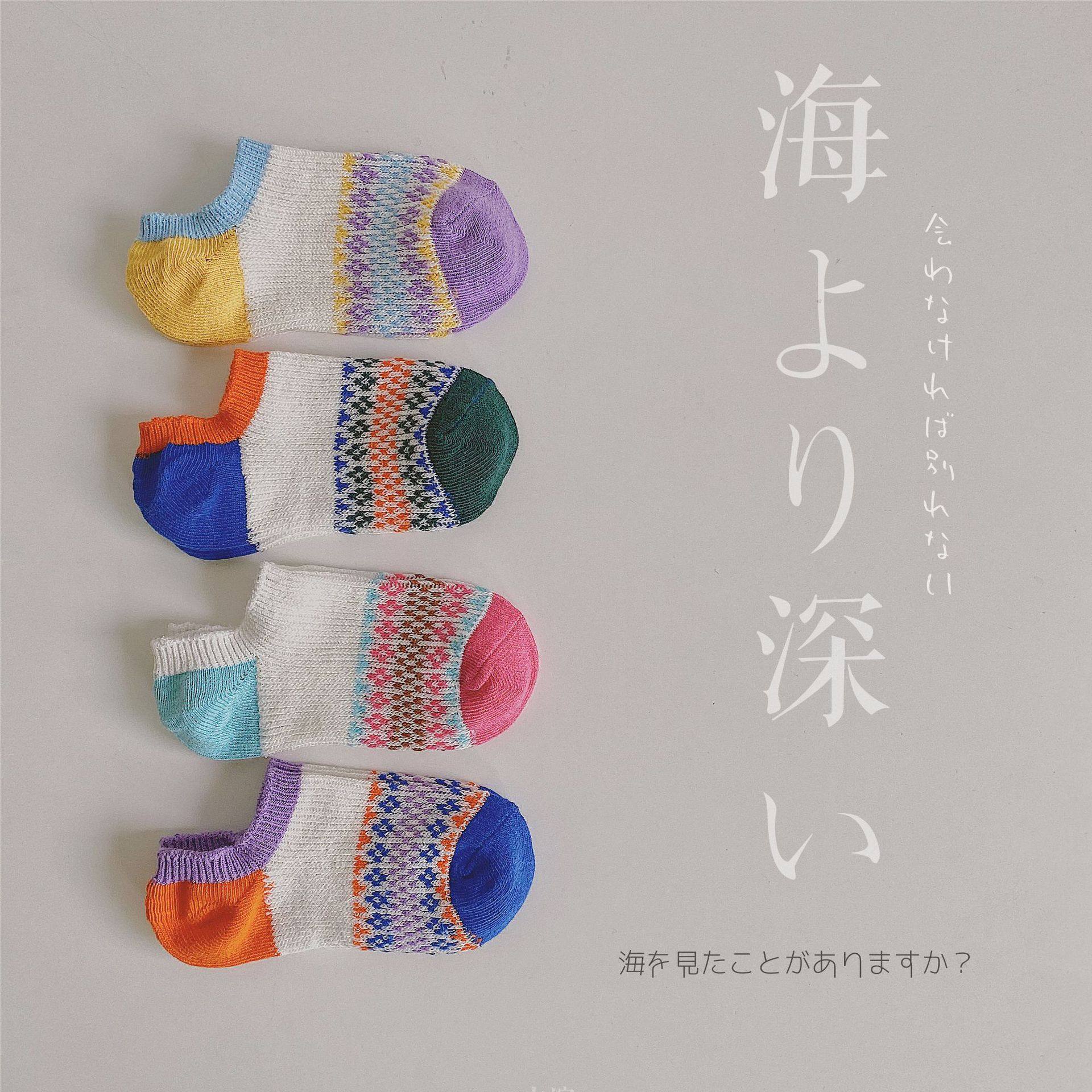 韩版2023夏季新款女童洋气针织船袜隐形袜儿童袜子宝宝防滑袜糖果