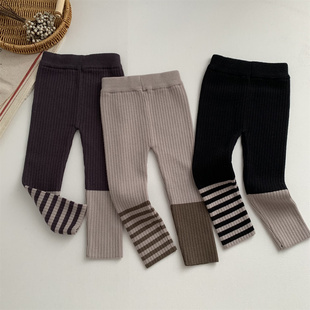 淘气小妞女童打底裤秋冬2026新款儿童男童宝宝毛线针织裤外穿保暖