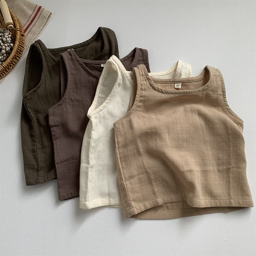 夏季男女童背心夏薄款宝宝无袖T