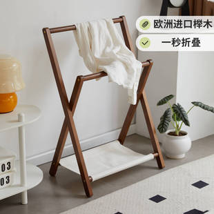 榉木衣帽架床边放脱下衣服架子收纳置物架卧室门后神器小衣架子
