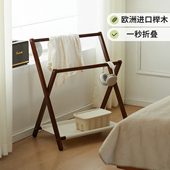 床边挂衣架实木卧室落地衣帽架室内小型床头晚上放衣服神器置物架
