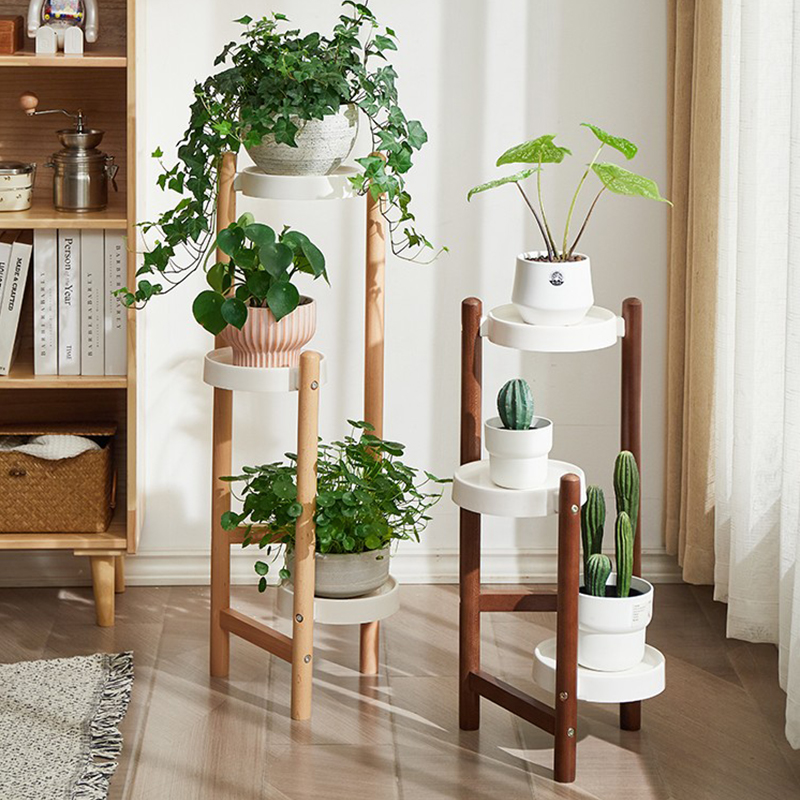 宋氏梵品落地式简约实木花盆架