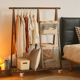 实木落地中古衣帽架多功能脏衣篓家用卧室可移动挂衣架室内晾衣架