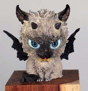WF2018冬GILLGILL冢田小恶魔猫gk白模手办小猫可爱动物模型D2