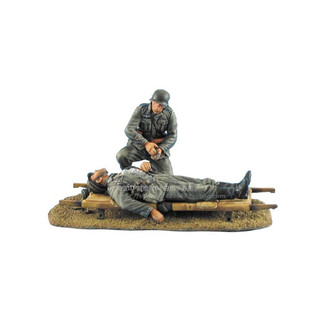 1/35二战人物模型德国医疗兵二人组合担架步兵摆件GK白模手办88