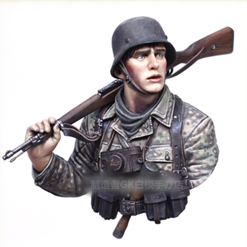 人物模型1/10兵人半身胸像二战年轻的德国士兵GK白模手办摆件X31