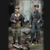 35二战人物模型苏联坦克营军官二人组兵人GK白模手办摆件104