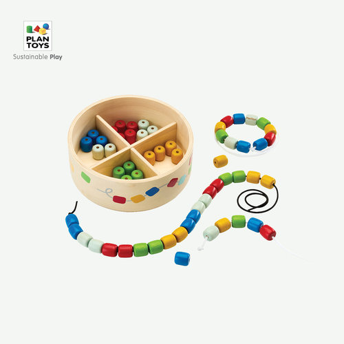 正品plantoys儿童串珠游戏盒3岁