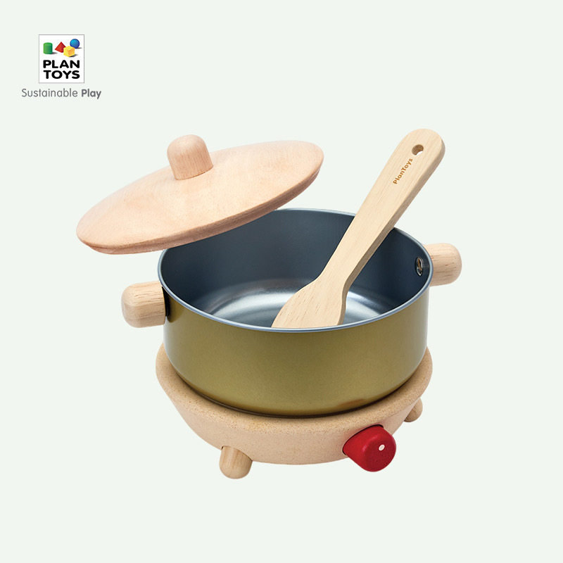 正品plantoys儿童仿真厨房玩具过家家做饭2岁木质益智早教玩具