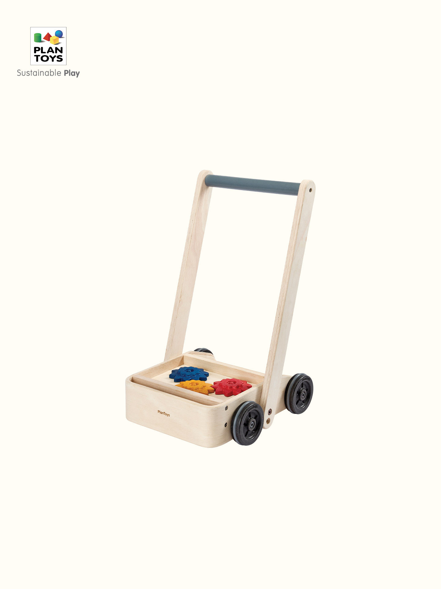 新品正品plantoys齿轮学步车宝宝积木车儿童防侧翻手推车9个月