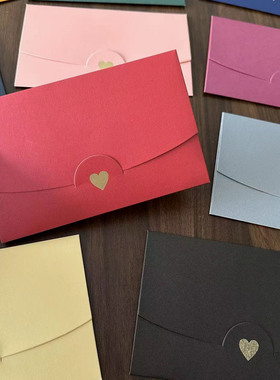 可定制高档珠光烫金大号西式明信片折叠红色黄色绿色彩色信封